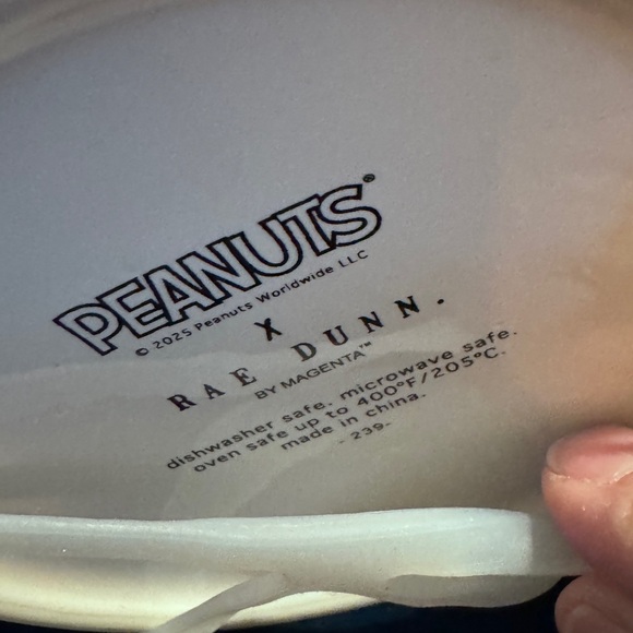 Rae Dunn Peppermint Dreams Snoopy White Baking Dish Mini Crock Jar Peanuts Lid - Picture 5 of 6